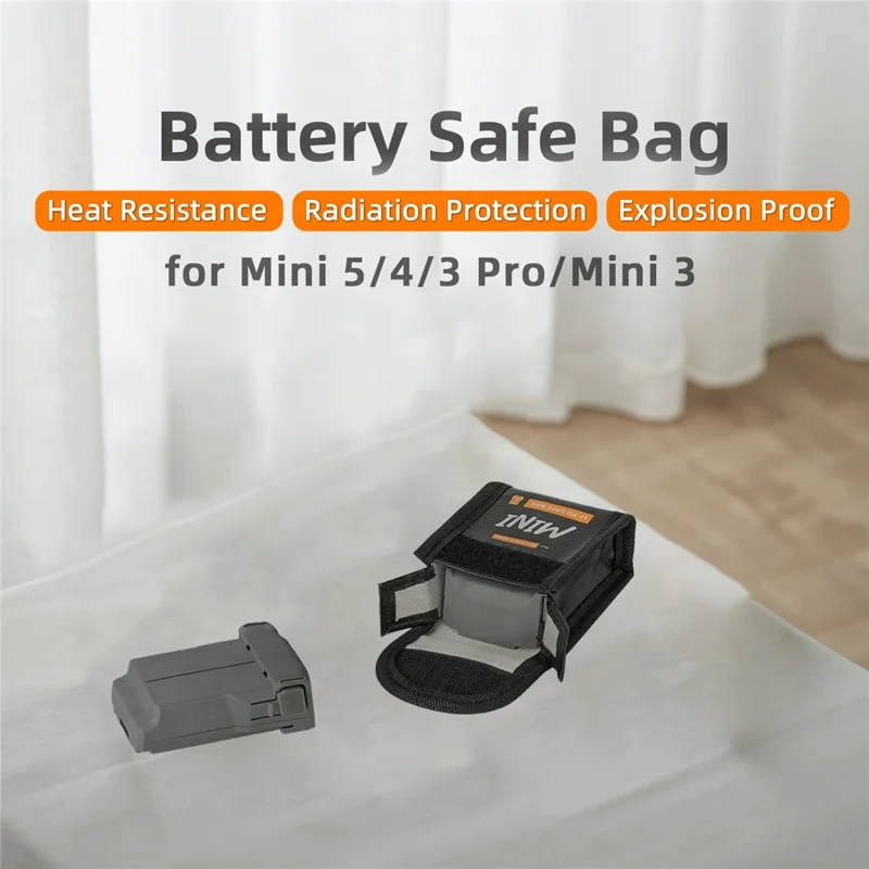 SUNNYLIFE N5P-DC083 Single Battery Safety Bag for DJI Mini 5 Pro / 4 Pro / 3 Pro / Mini 3 Battery Pouch Heat Resistant / Explosion Proof