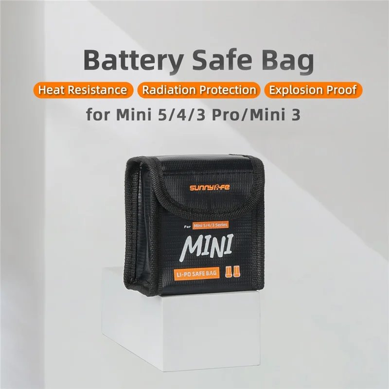 SUNNYLIFE N5P-DC084 Dual-Battery Safety Bag for DJI Mini 5 Pro / 4 Pro / 3 Pro / Mini 3 Battery Pouch Heat Resistant / Explosion Proof