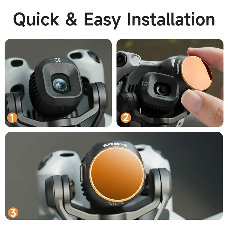 SUNNYLIFEN5P-FI097 4 Pièces Ensemble de Filtres ND / PL pour Caméra de Drone RC DJI Mini 5 Pro ND8 / PL+ND16 / PL+ND32 / PL+ND64 / PL
