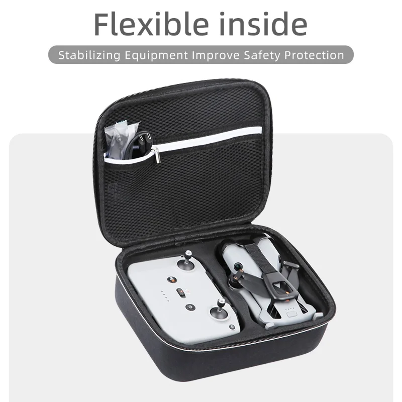 Bærbar opbevaringstaske til DJI Mini 5 Pro drone, hård EVA støddæmpende transporttaske - Sort