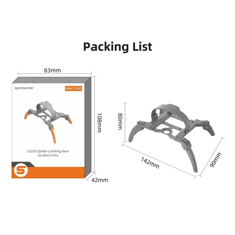 SUNNYLIFE N5P-LG103 Per DJI Mini 5 Pro Carrello d'atterraggio pieghevole Altezza aumentata Protezione Accessori per drone radiocomandato - Bicolore