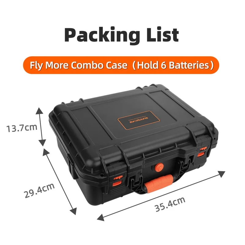 SUNNYLIFE AQX-26 med plads til 6 batterier, transporttaske til DJI Neo 2, sikkerhedstaske til RC-dronestyring, vandtæt opbevaringskasse