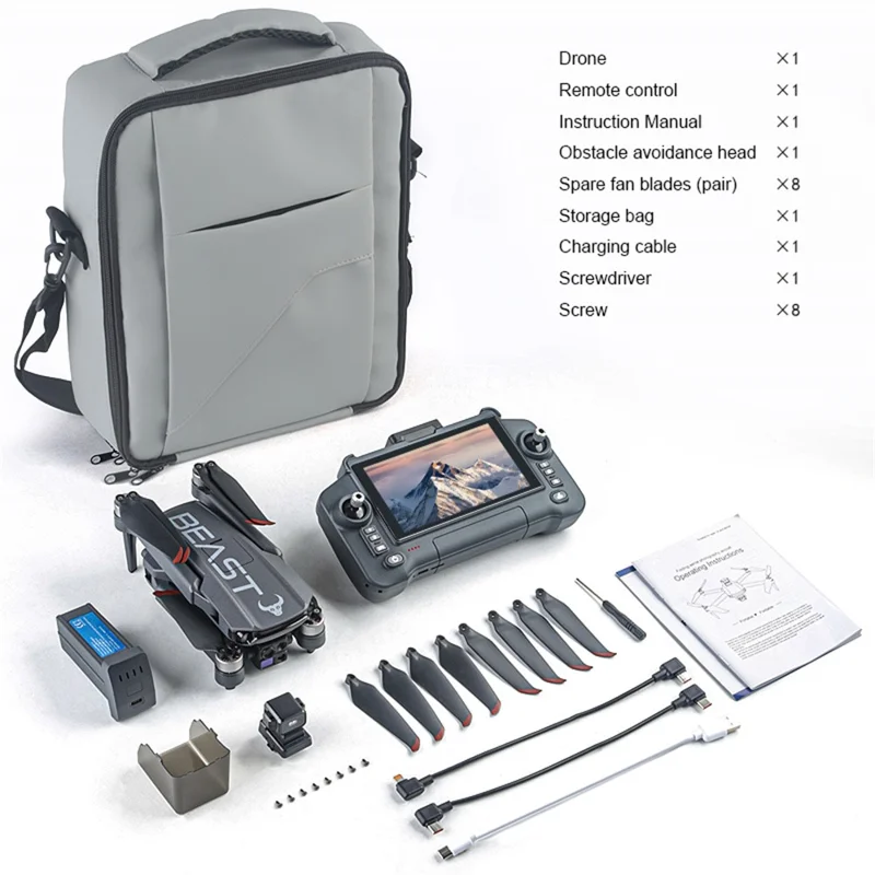 SG603MAX 5,5 tommer fjernstyret drone med touchskærm 3-akset kardangiv 1080P HD kamera GPS-positioneringsdrone