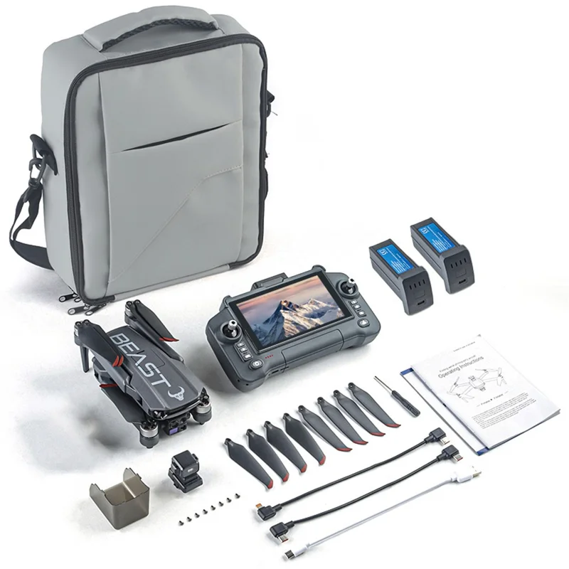 SG603MAX Drone Radiocomandato con Gimbal a 3 Assi, Posizionamento GPS, Evitamento Ostacoli Laser con Telecomando da 5,5 Pollici, con 2 Batterie