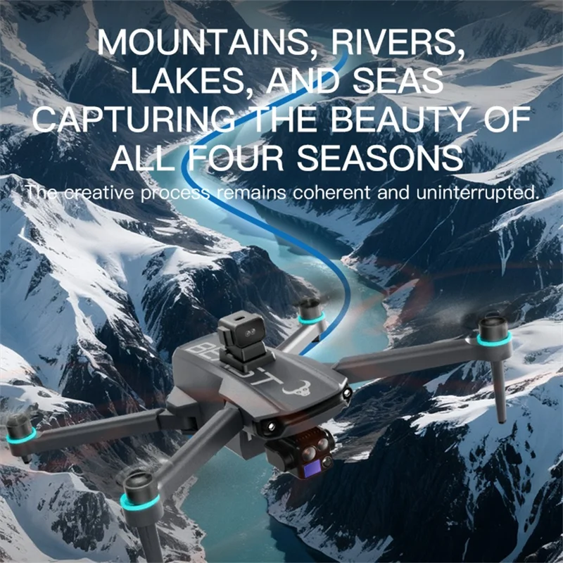 SG603MAX Drone Radiocomandato con Gimbal a 3 Assi, Posizionamento GPS, Evitamento Ostacoli Laser con Telecomando da 5,5 Pollici, con 2 Batterie