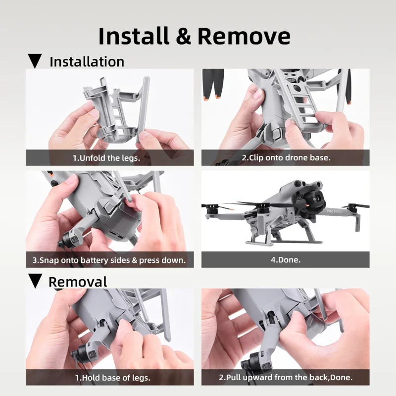 BRDRC Per DJI Mini 5 Pro Carrello d'Atterraggio Pieghevole Altezza Crescente Staffa Accessori per Drone