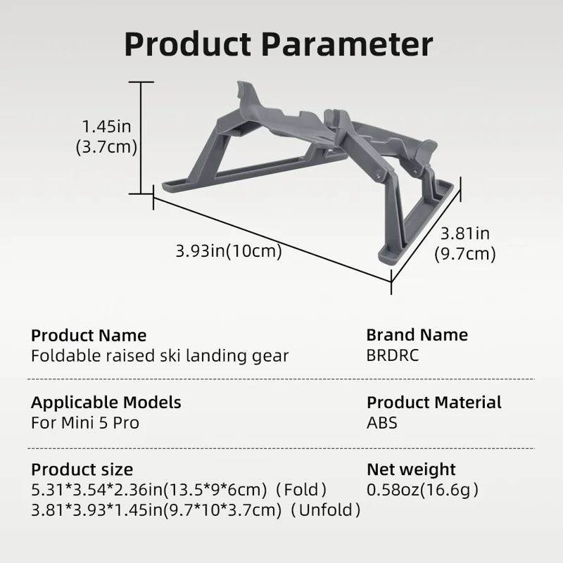 BRDRC Per DJI Mini 5 Pro Carrello d'Atterraggio Pieghevole Altezza Crescente Staffa Accessori per Drone