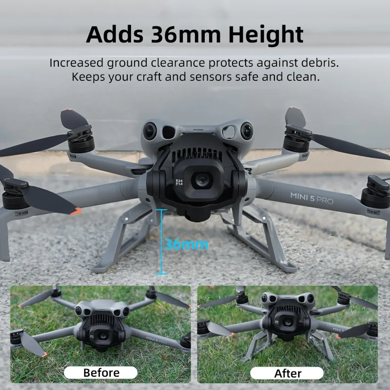 BRDRC Per DJI Mini 5 Pro Carrello d'Atterraggio Pieghevole Altezza Crescente Staffa Accessori per Drone