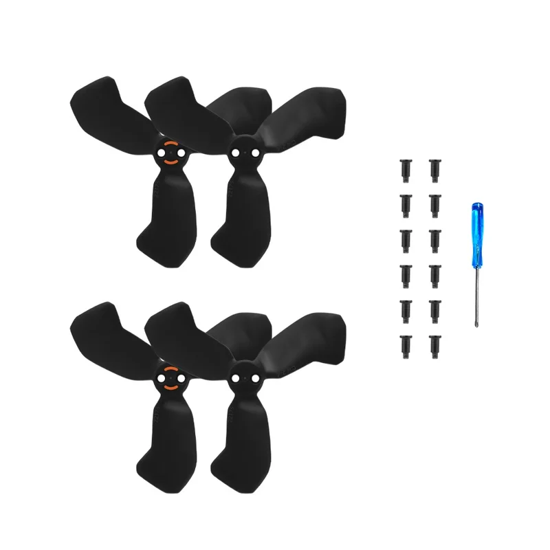 2 pares de palas de hélice para DJI Neo 2, hélices de repuesto con reducción de ruido, accesorios para dron - Negro