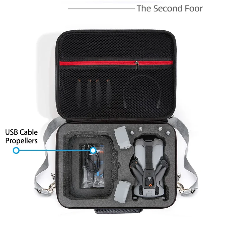 Bolsa de almacenamiento para dron DJI Mini 5 Pro con correa de hombro, estuche portátil resistente al impacto EVA - Gris
