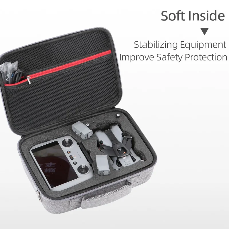 Bolsa de almacenamiento para dron DJI Mini 5 Pro con correa de hombro, estuche portátil resistente al impacto EVA - Gris