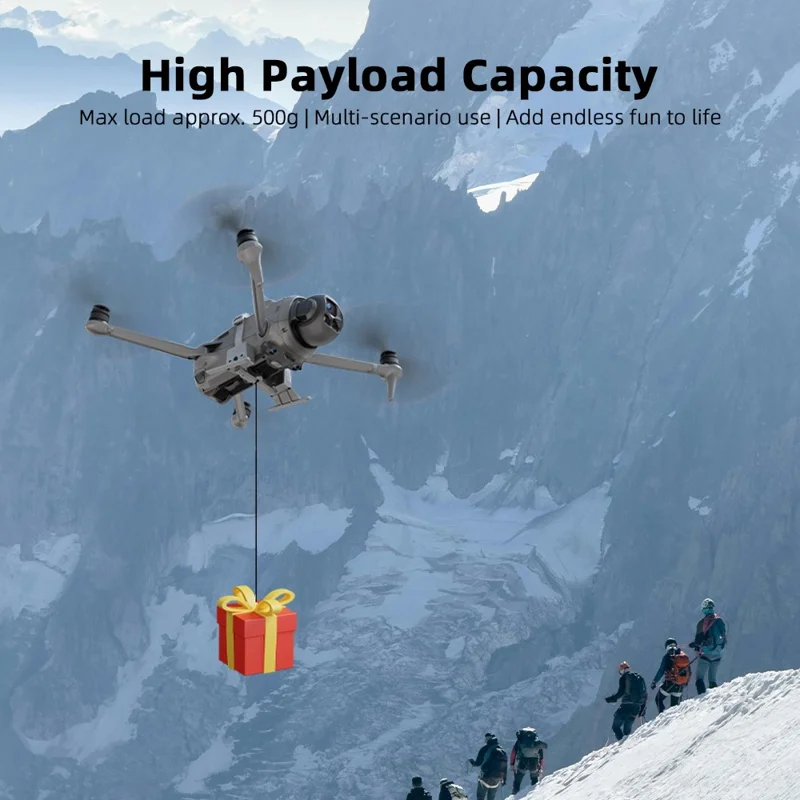 Sistema di consegna aerea BRDRC per DJI Mavic 4 Pro, dispositivo di rilascio del carico utile per trasporto, lancio e consegna