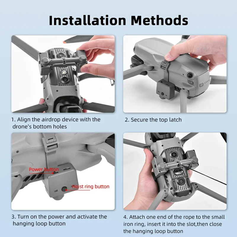 BRDRC For DJI Air 3S / Air 3 Drone Payload Thrower One Key Drop Long Distance Delivery Airdrop System