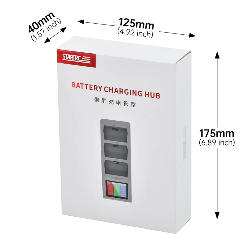 STARTRC V2.0 Battery Charging Hub for DJI Mini 5 Pro / 4 Pro / 3 Pro / 3 LCD Display 3-Slot Fast Charger