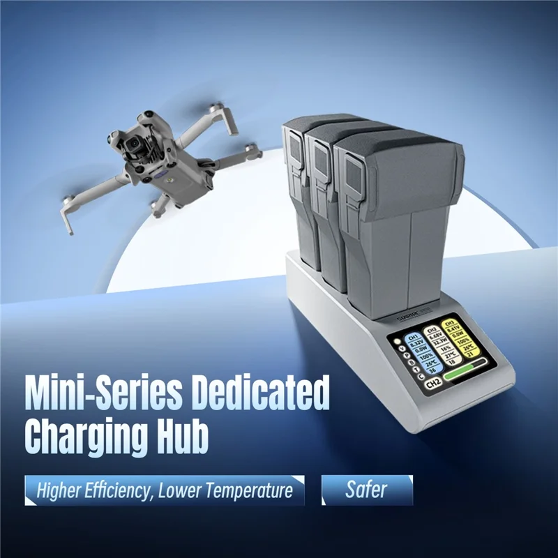 STARTRC V2.0 Battery Charging Hub for DJI Mini 5 Pro / 4 Pro / 3 Pro / 3 LCD Display 3-Slot Fast Charger