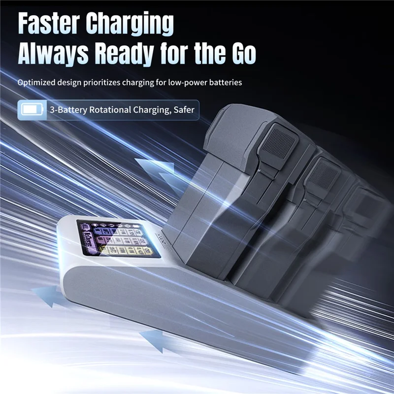 STARTRC V2.0 Battery Charging Hub for DJI Mini 5 Pro / 4 Pro / 3 Pro / 3 LCD Display 3-Slot Fast Charger