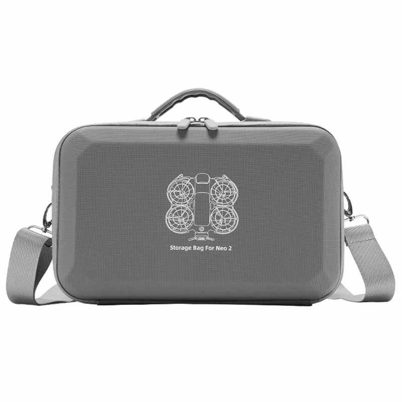 Tragetasche für DJI Neo 2 Drohne, PU + Leica wasserdichte Aufbewahrungstasche mit Schultergurt – Grau