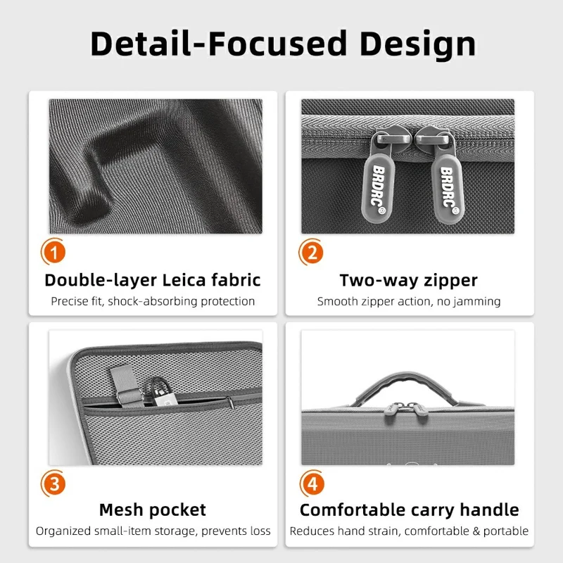 Tragetasche für DJI Neo 2 Drohne, PU + Leica wasserdichte Aufbewahrungstasche mit Schultergurt – Grau