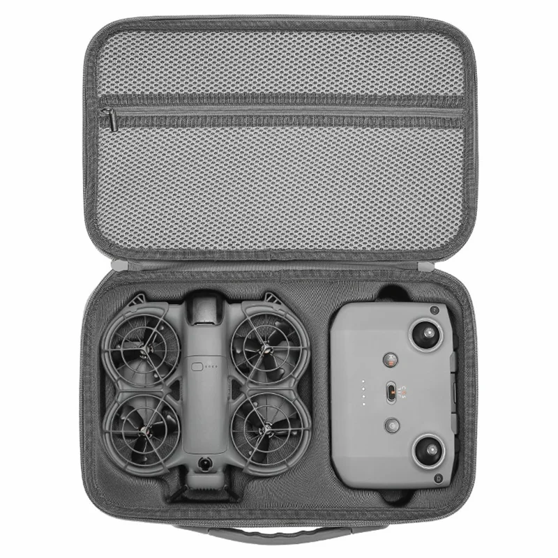 Tragetasche für DJI Neo 2 Drohne, PU + Leica wasserdichte Aufbewahrungstasche mit Schultergurt – Grau