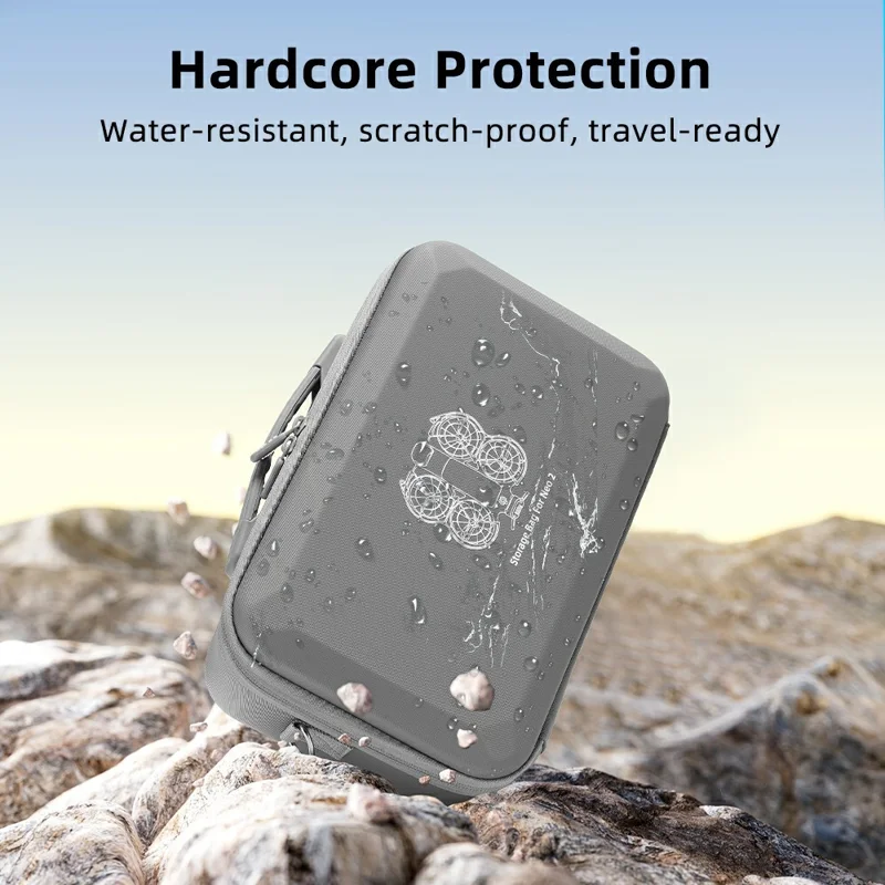 Tragetasche für DJI Neo 2 Drohne, PU + Leica wasserdichte Aufbewahrungstasche mit Schultergurt – Grau
