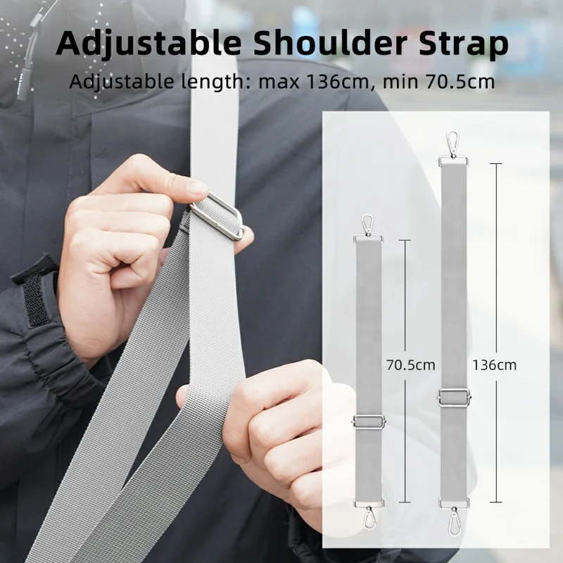 Tragetasche für DJI Neo 2 Drohne, PU + Leica wasserdichte Aufbewahrungstasche mit Schultergurt – Grau