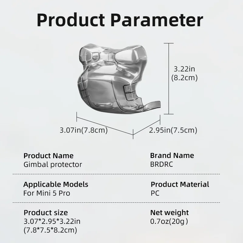 BRDRC For DJI Mini 5 Pro Gimbal Camera Protector Lens Hood Lens Cap Protective Cover
