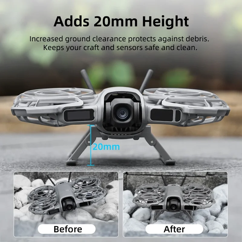 BRDRC til DJI Neo 2 foldbart forhøjet landingsstel, højdeforøgende benholder, dronedertilbehør