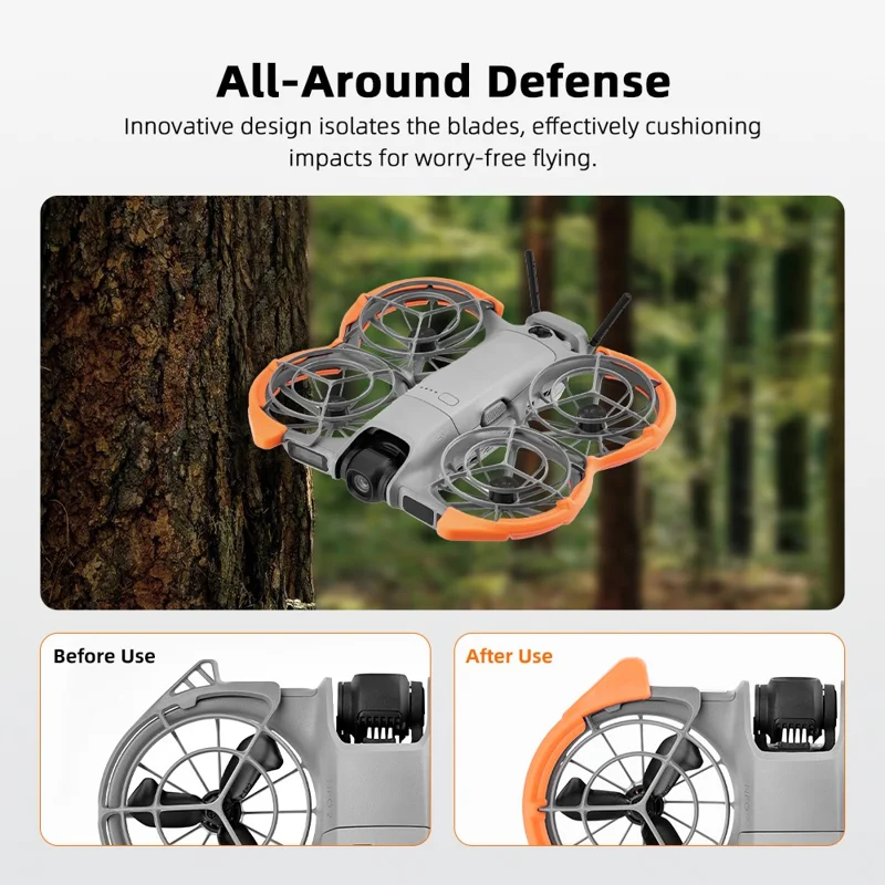 BRDRC til DJI Neo 2 Beskyttelsescirkel Letvægts propellerbeskyttelse til droner - Orange