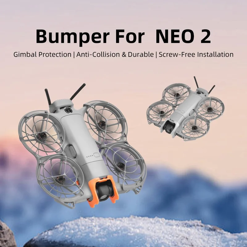 BRDRC For DJI Neo 2 Shock Absorption Bumper Plastic Anti-Collision Drone Gimbal Protector Guard - Orange