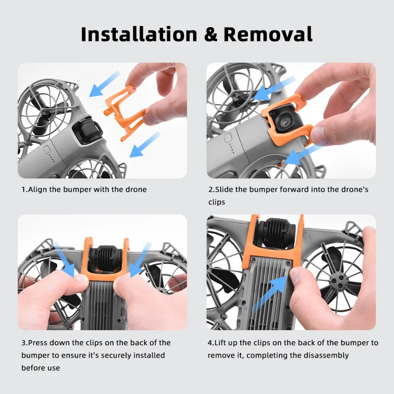 BRDRC For DJI Neo 2 Shock Absorption Bumper Plastic Anti-Collision Drone Gimbal Protector Guard - Orange