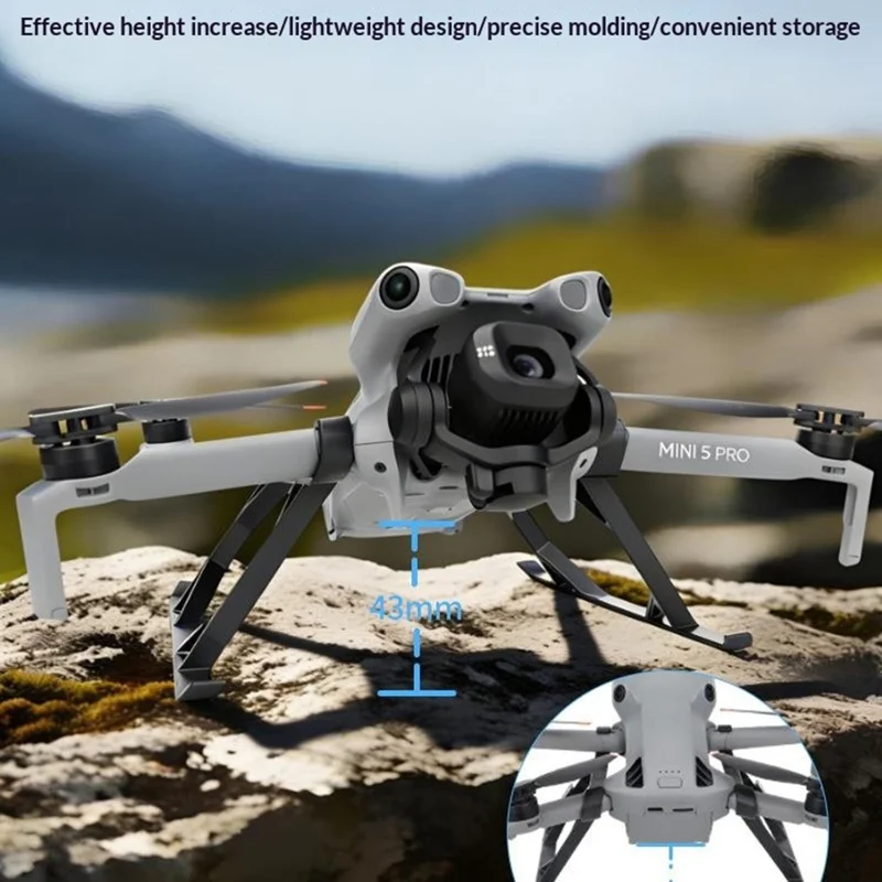915341 Per DJI Mini 5 Pro 2 Pezzi Altezza del Carrello di Atterraggio Estesa Gambe Rialzate Supporto Protettivo