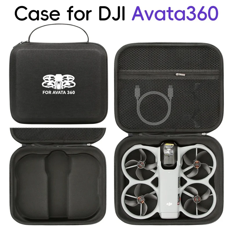 Портативный чехол для хранения дрона DJI Avata 360, прочная сумка-переноска из материала EVA с ручкой, защитная сумка для дрона — узор / черный