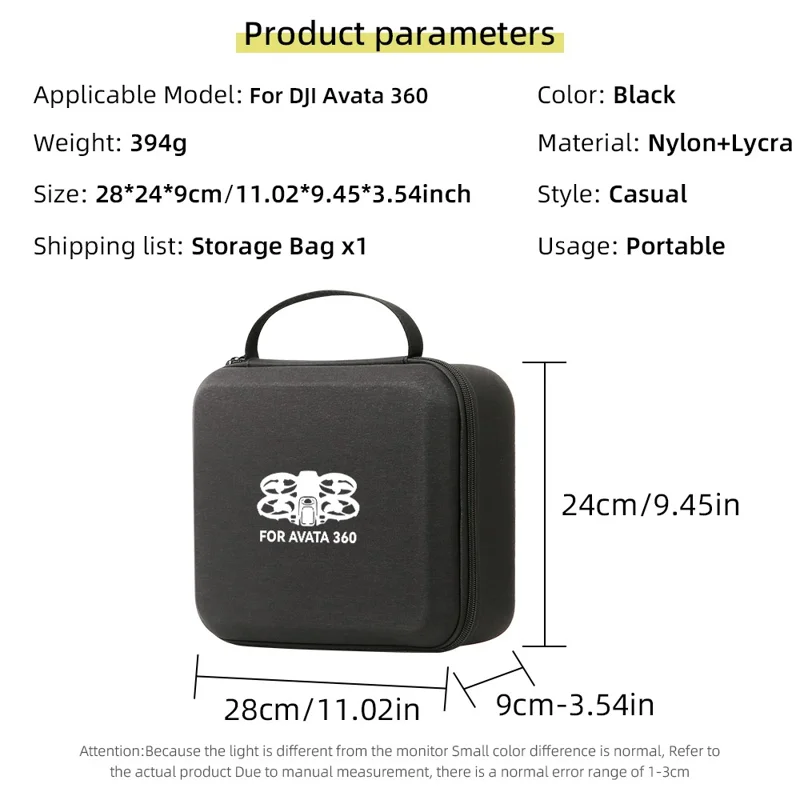 Портативный чехол для хранения дрона DJI Avata 360, прочная сумка-переноска из материала EVA с ручкой, защитная сумка для дрона — узор / черный