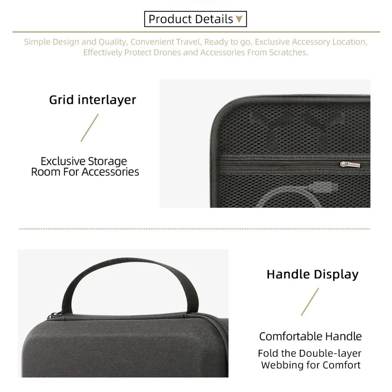 Портативный чехол для хранения дрона DJI Avata 360, прочная сумка-переноска из материала EVA с ручкой, защитная сумка для дрона — узор / черный