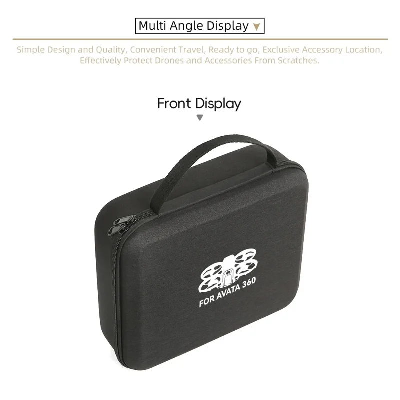 Портативный чехол для хранения дрона DJI Avata 360, прочная сумка-переноска из материала EVA с ручкой, защитная сумка для дрона — узор / черный
