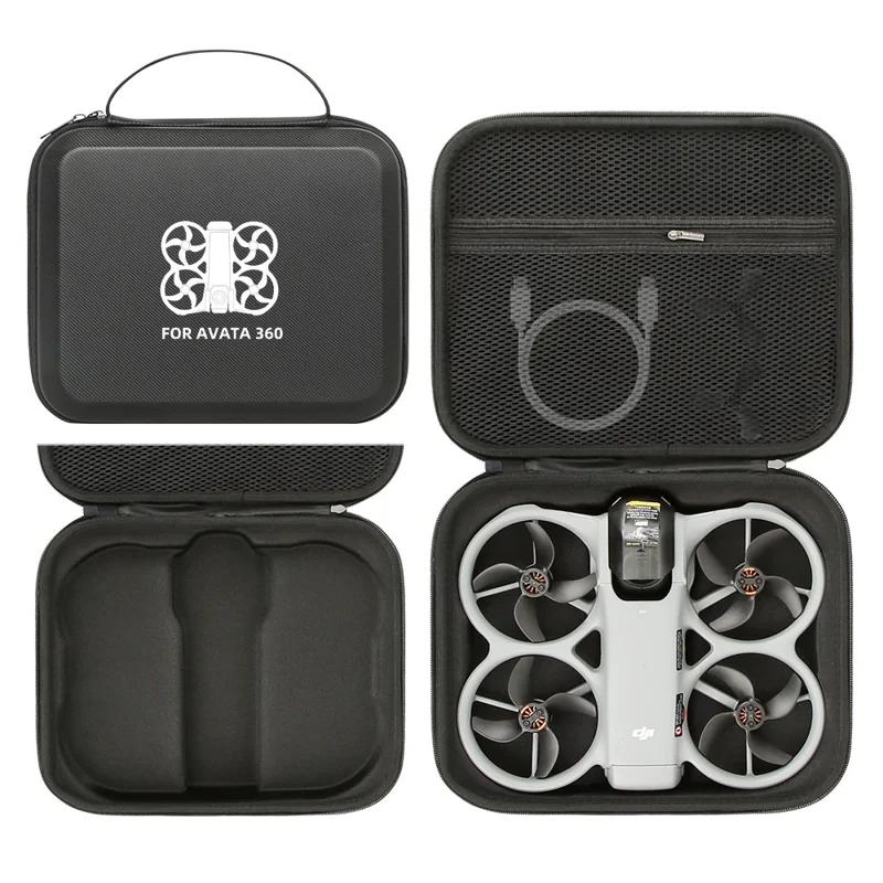 Портативная сумка из искусственной кожи для дрона DJI Avata 360, прочная сумка-чехол для переноски, органайзер для путешествий, защитная сумка-мешок - узор / черный