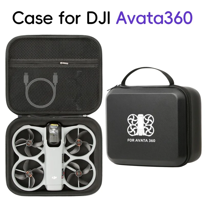 Портативная сумка из искусственной кожи для дрона DJI Avata 360, прочная сумка-чехол для переноски, органайзер для путешествий, защитная сумка-мешок - узор / черный