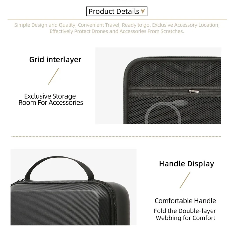 Портативная сумка из искусственной кожи для дрона DJI Avata 360, прочная сумка-чехол для переноски, органайзер для путешествий, защитная сумка-мешок - узор / черный