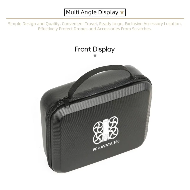 Портативная сумка из искусственной кожи для дрона DJI Avata 360, прочная сумка-чехол для переноски, органайзер для путешествий, защитная сумка-мешок - узор / черный