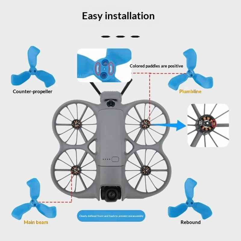 915611 2 пары пропеллеров для дрона, запасные лопасти для DJI Neo 2, комплектующие с винтами — черные