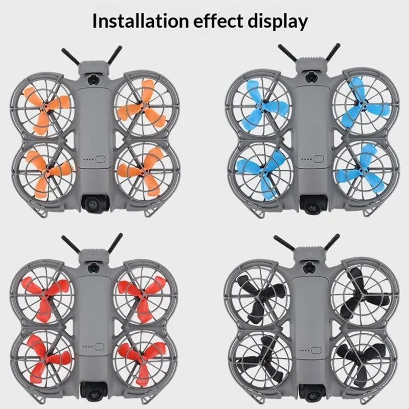 915611 2 пары пропеллеров для дрона, запасные лопасти для DJI Neo 2, комплектующие с винтами — черные