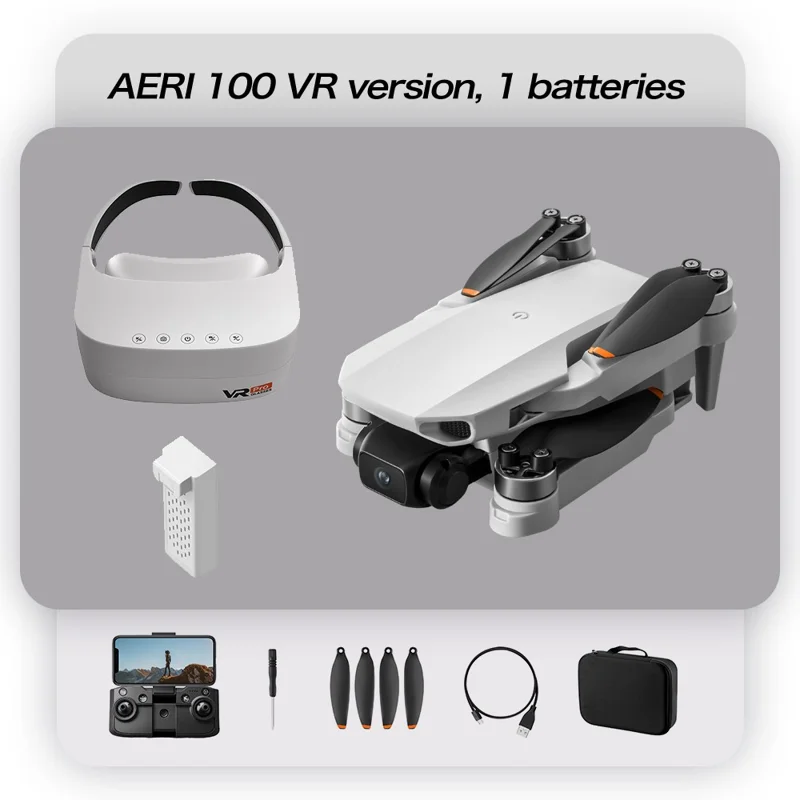Aeri 100 Brushless Motor Drone with Single Battery VR Goggles Dual Camera Optical Flow Positioning RC Drone for Aerial Photography