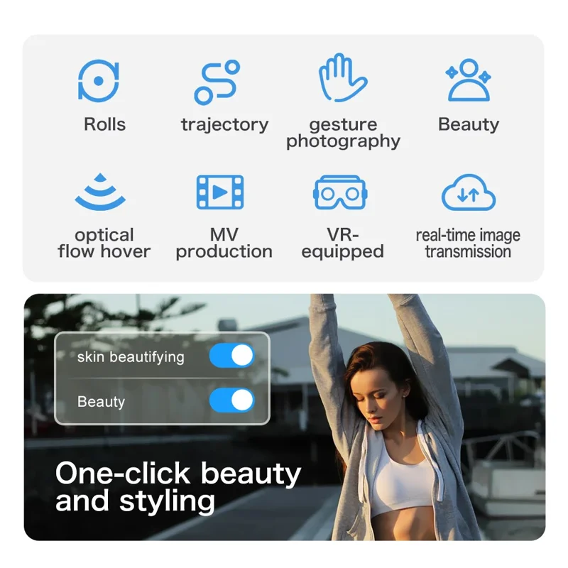 Drone Aeri 100 avec moteur sans balai, version VR, avec 3 batteries, positionnement par flux optique, double caméra HD, drone télécommandé pour prises aériennes