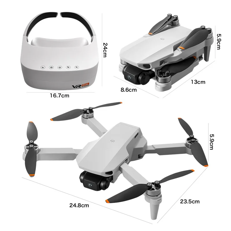 Drone Aeri 100 avec moteur sans balai, version VR, avec 3 batteries, positionnement par flux optique, double caméra HD, drone télécommandé pour prises aériennes
