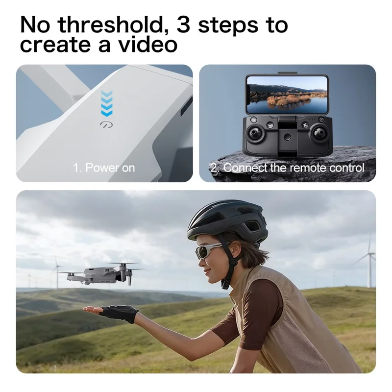 Drone Aeri 100 avec moteur sans balai, version VR, avec 3 batteries, positionnement par flux optique, double caméra HD, drone télécommandé pour prises aériennes