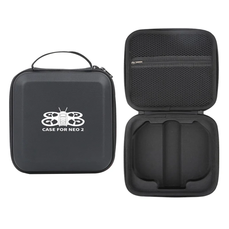 Bolsa Portátil para Drone DJI Neo 2, Bolsa de Armazenamento à Prova de Água em PU, Organizador de Viagem com Interior em Espuma EPE - Preto / Estampado