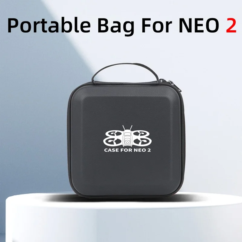 Bolsa Portátil para Drone DJI Neo 2, Bolsa de Armazenamento à Prova de Água em PU, Organizador de Viagem com Interior em Espuma EPE - Preto / Estampado