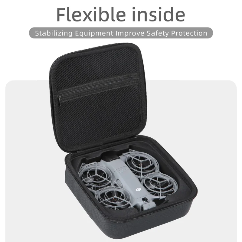 Bolsa Portátil para Drone DJI Neo 2, Bolsa de Armazenamento à Prova de Água em PU, Organizador de Viagem com Interior em Espuma EPE - Preto / Estampado