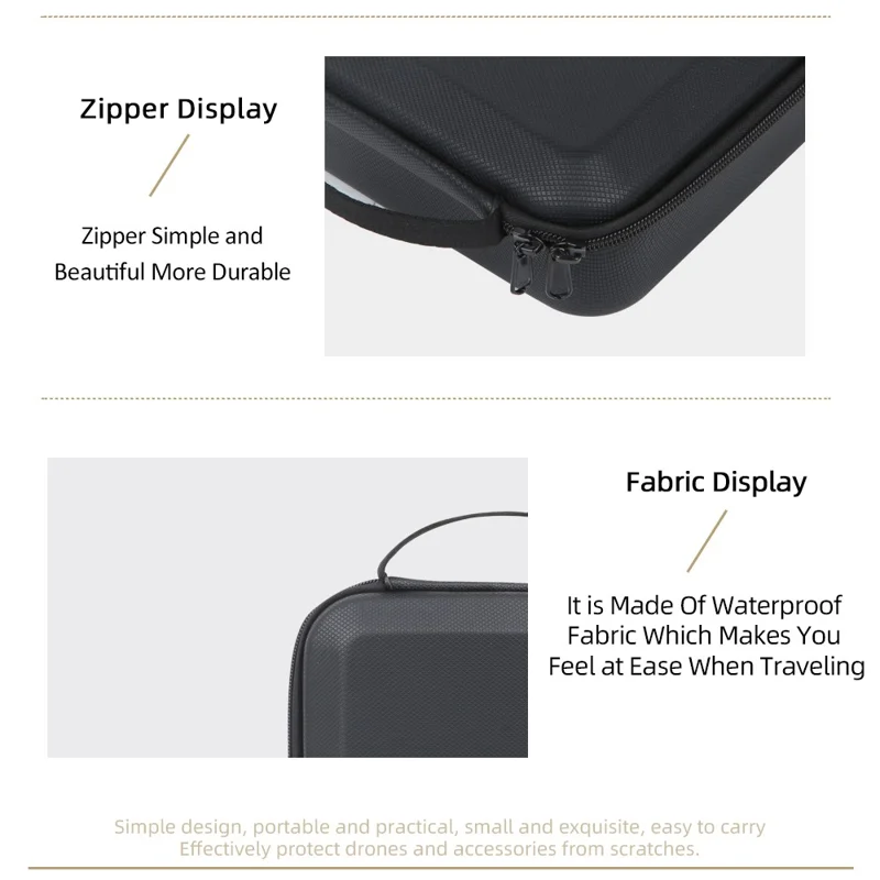 Bolsa Portátil para Drone DJI Neo 2, Bolsa de Armazenamento à Prova de Água em PU, Organizador de Viagem com Interior em Espuma EPE - Preto / Estampado