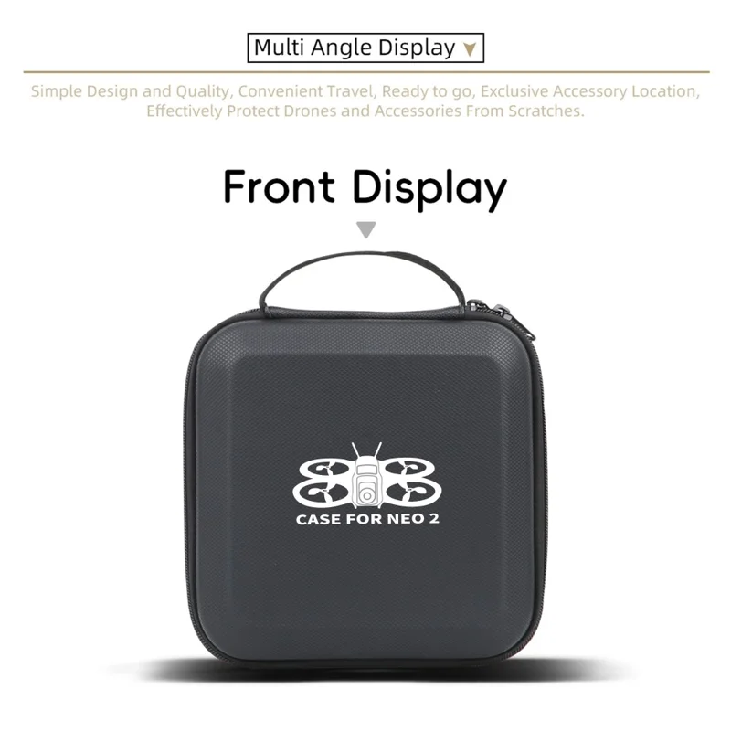 Bolsa Portátil para Drone DJI Neo 2, Bolsa de Armazenamento à Prova de Água em PU, Organizador de Viagem com Interior em Espuma EPE - Preto / Estampado